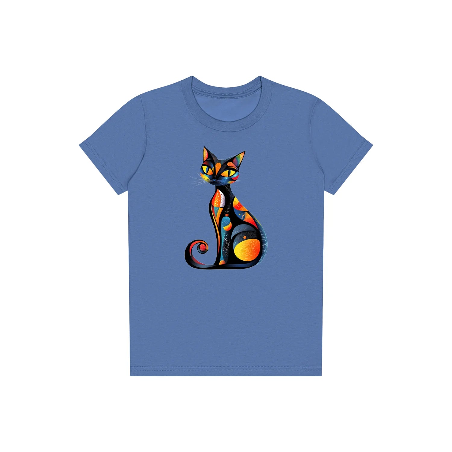 T-shirt Cat graphic 0034 - Columbia Blue