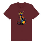 T-shirt Cat graphic 0034 - Maroon