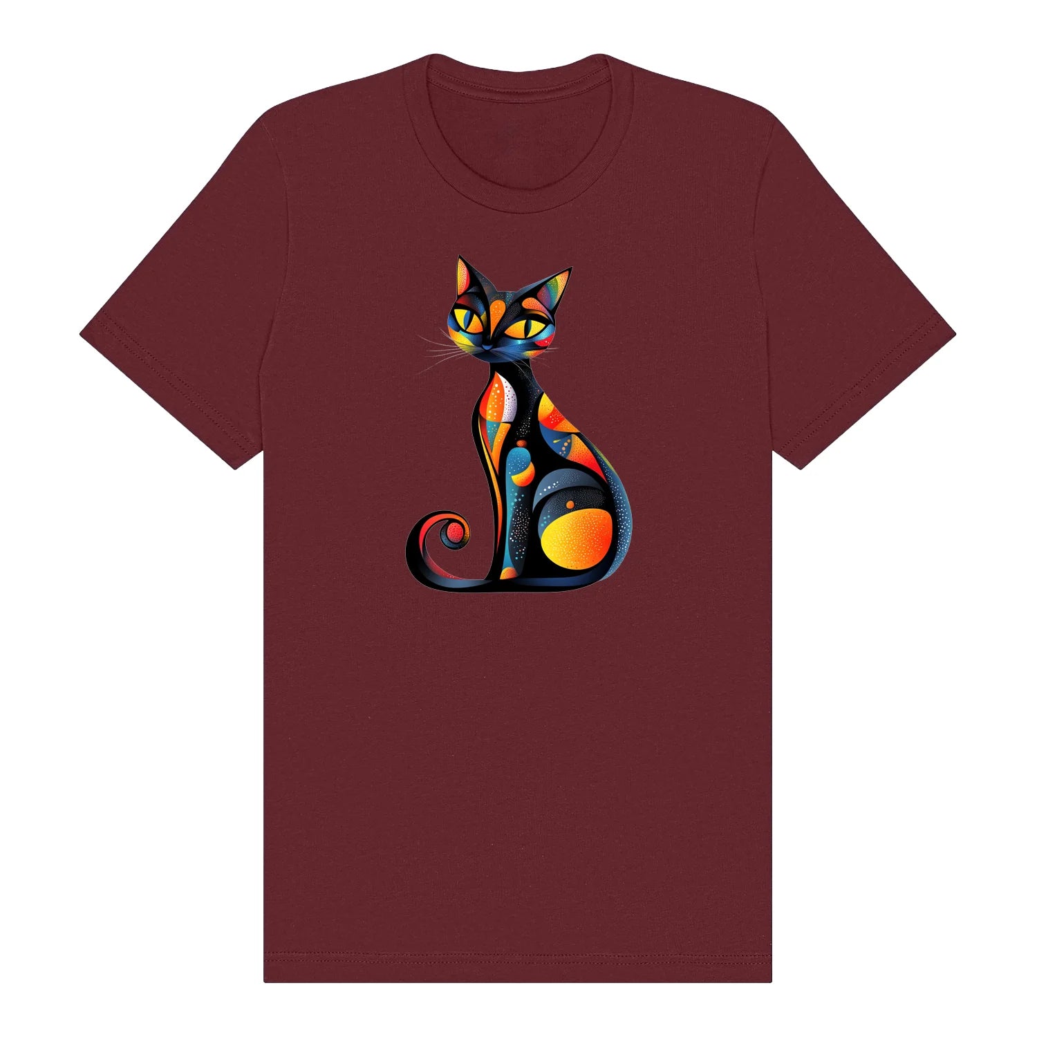 T-shirt Cat graphic 0034 - Maroon