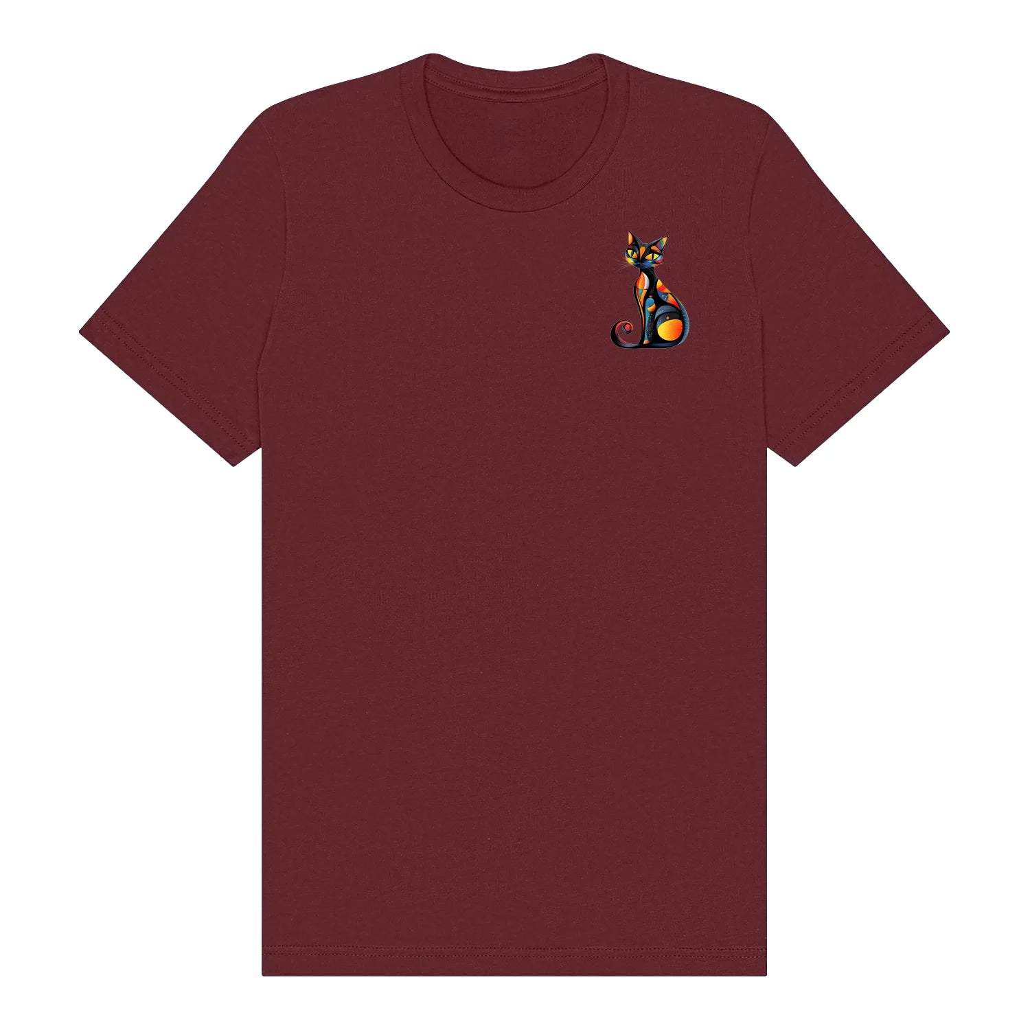 T-shirt Cat graphic 0034 - Maroon