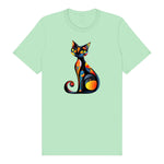 T-shirt Cat graphic 0034 - Mint