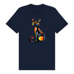 T-shirt Cat graphic 0034 - Navy