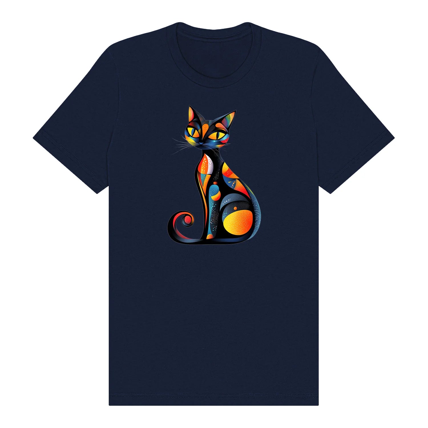 T-shirt Cat graphic 0034 - Navy