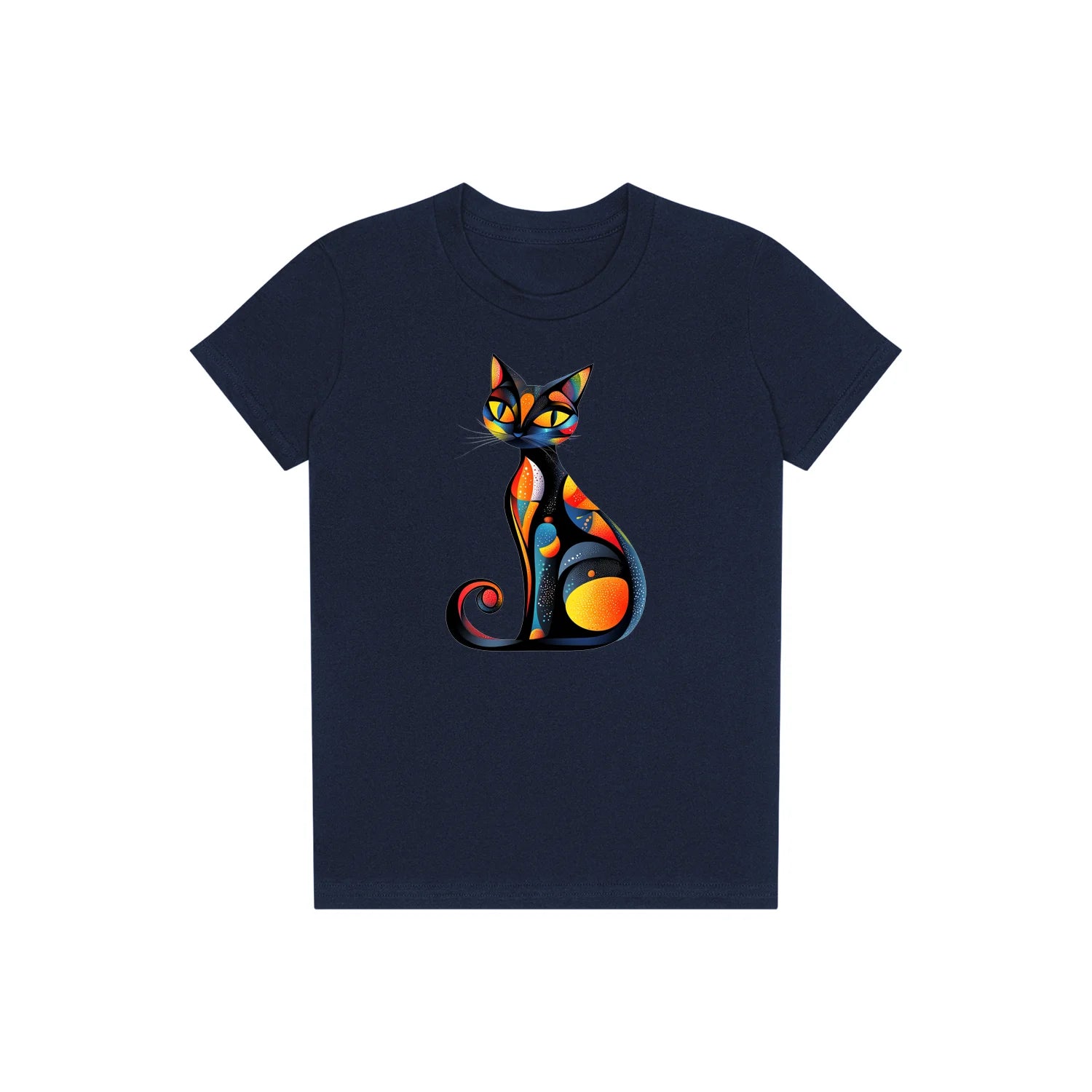 T-shirt Cat graphic 0034 - Navy