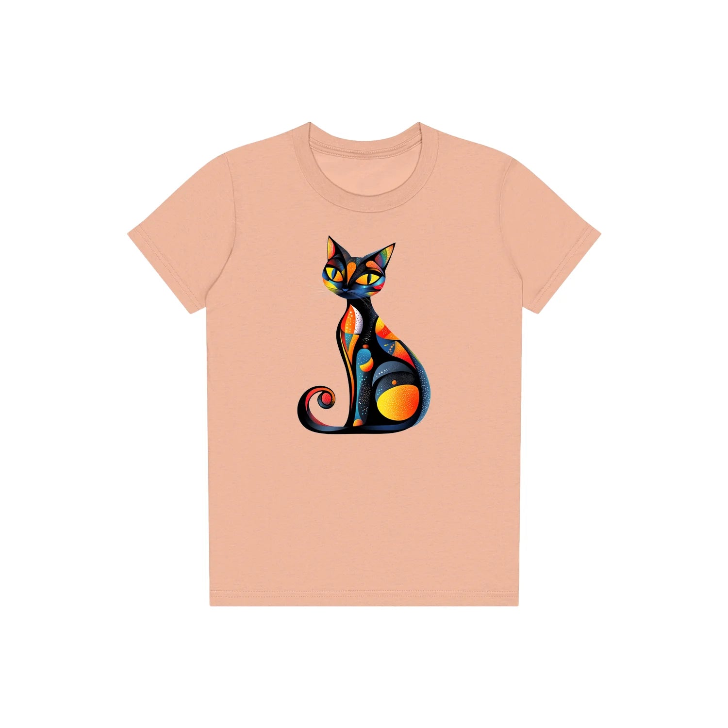 T-shirt Cat graphic 0034 - Peach