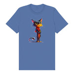 T-shirt Cat graphic 0036 - Columbia Blue
