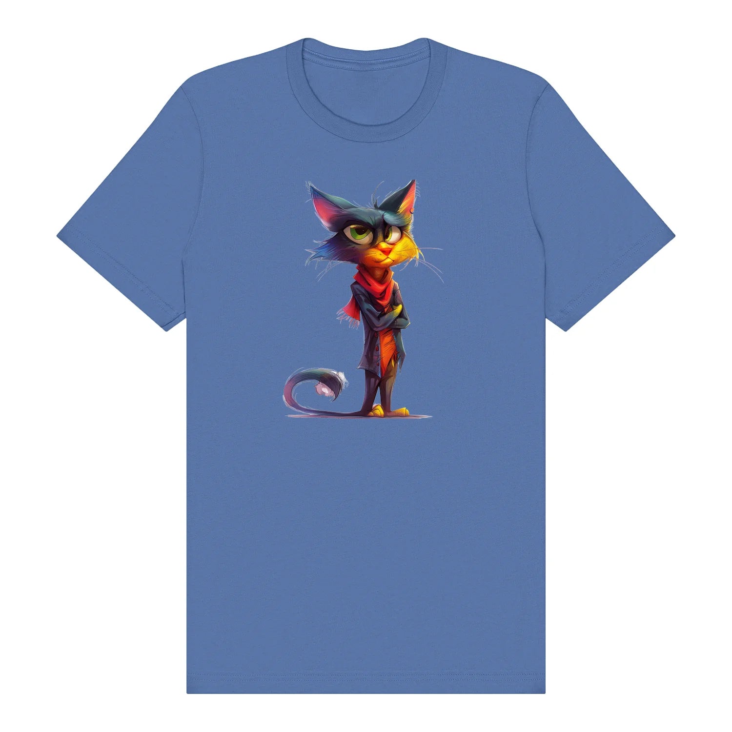 T-shirt Cat graphic 0036 - Columbia Blue