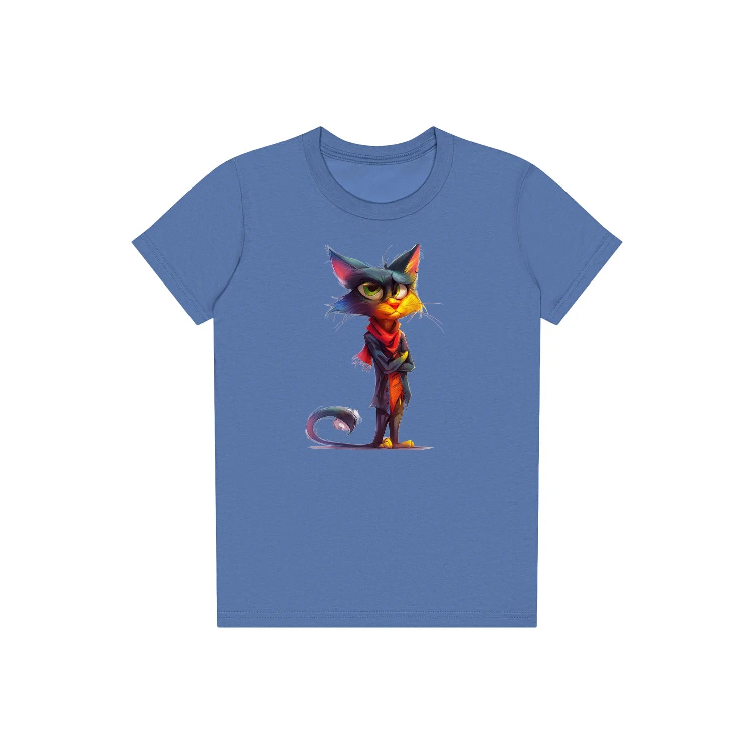 T-shirt Cat graphic 0036 - Columbia Blue