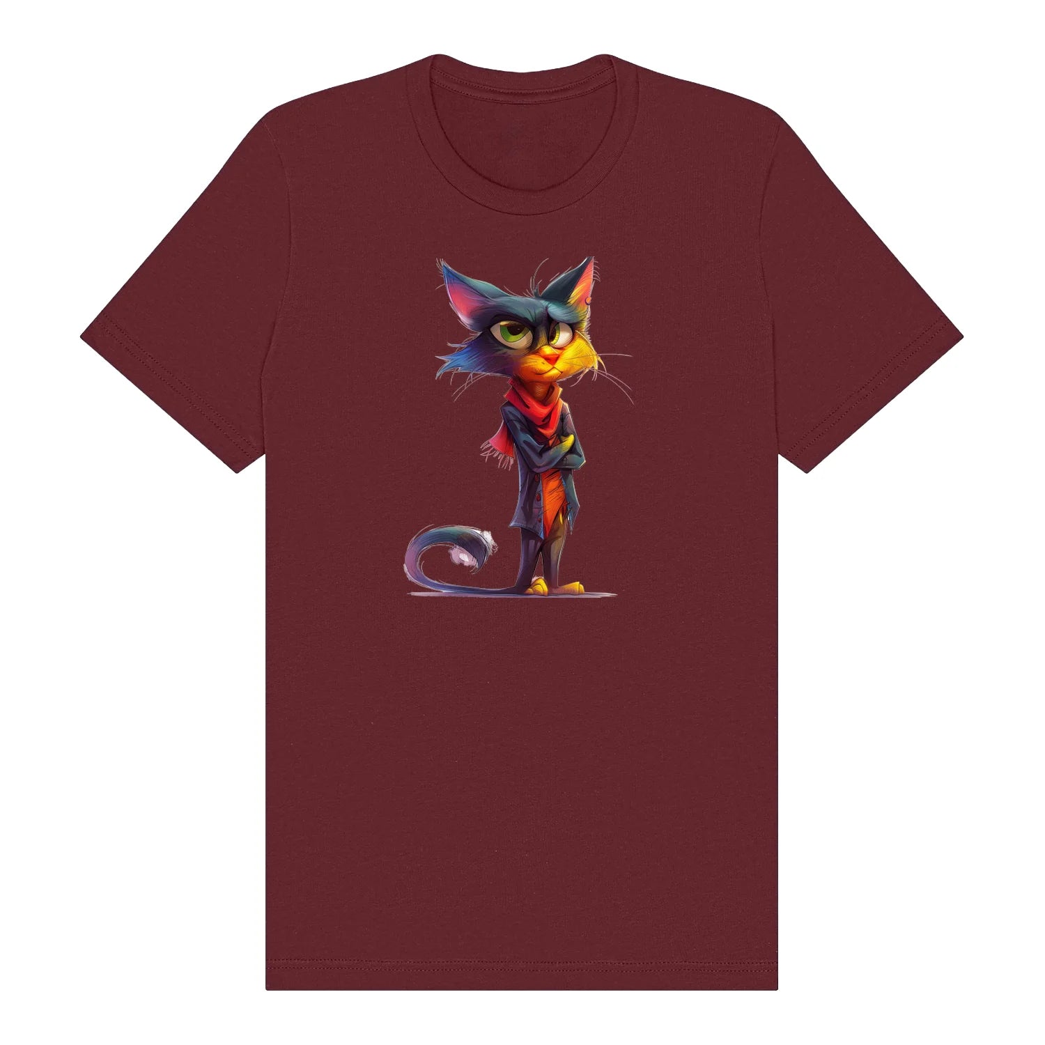 T-shirt Cat graphic 0036 - Maroon