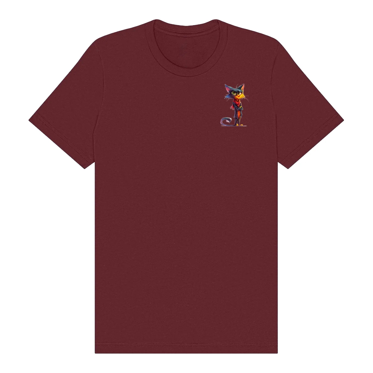 T-shirt Cat graphic 0036 - Maroon
