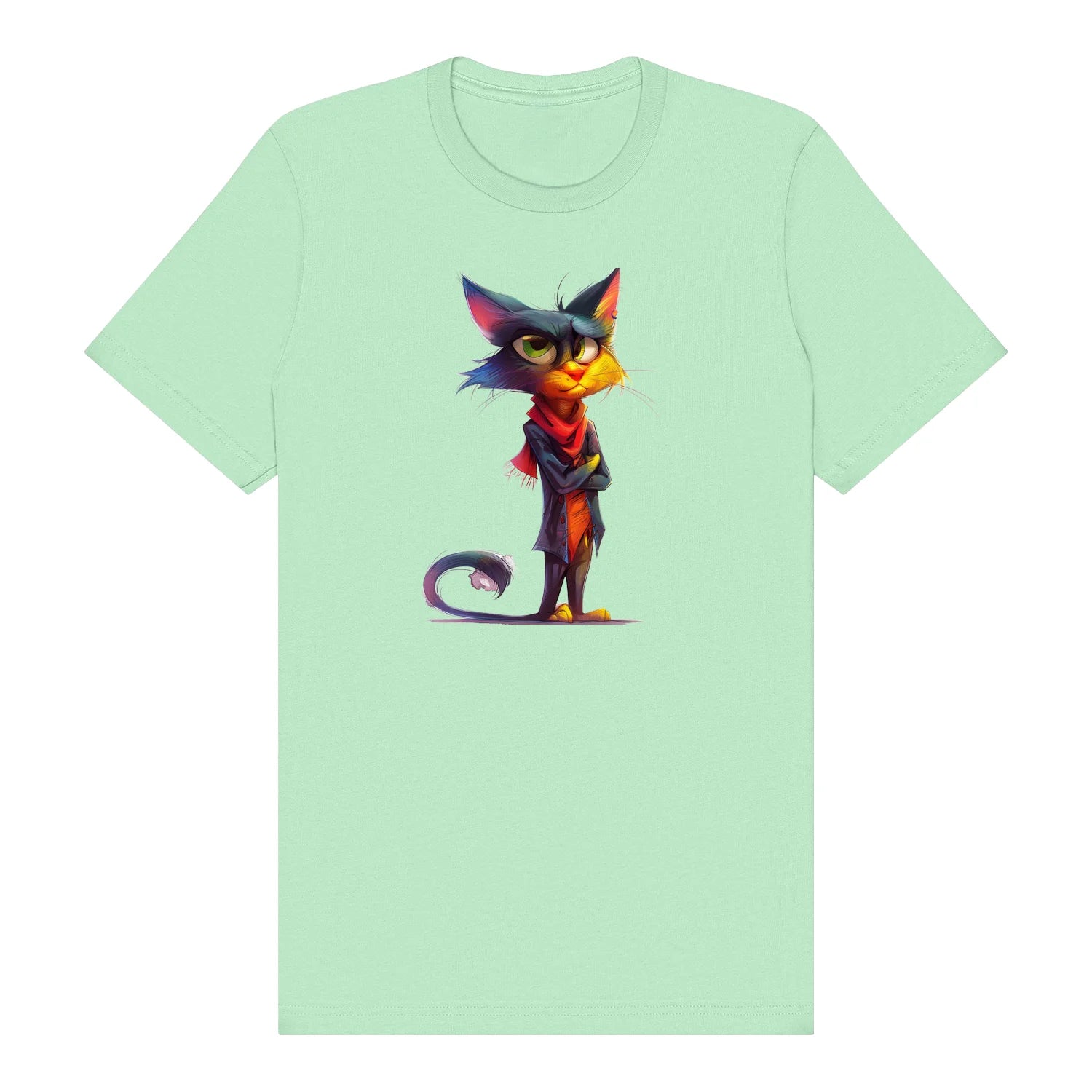 T-shirt Cat graphic 0036 - Mint