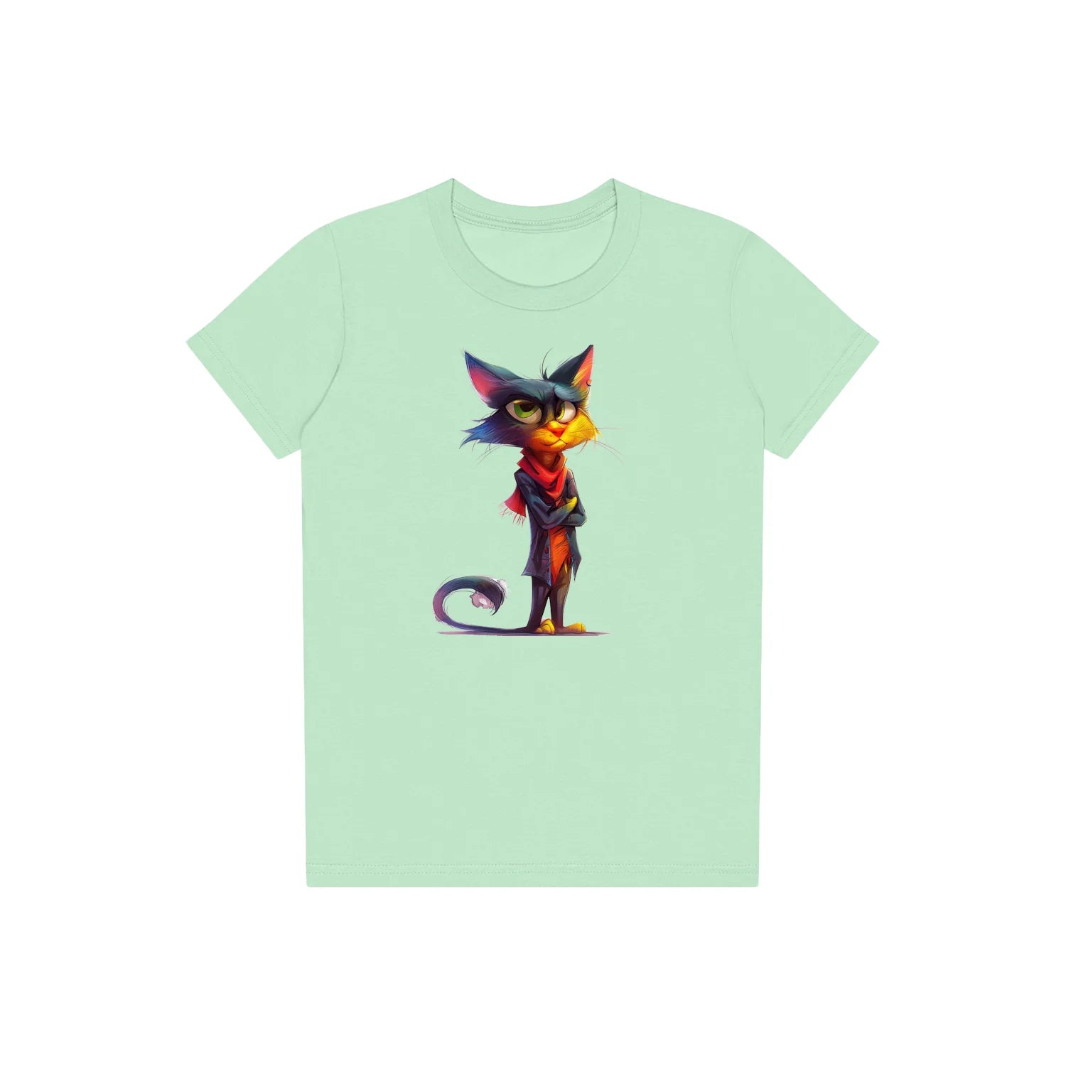 T-shirt Cat graphic 0036 - Mint