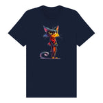 T-shirt Cat graphic 0036 - Navy