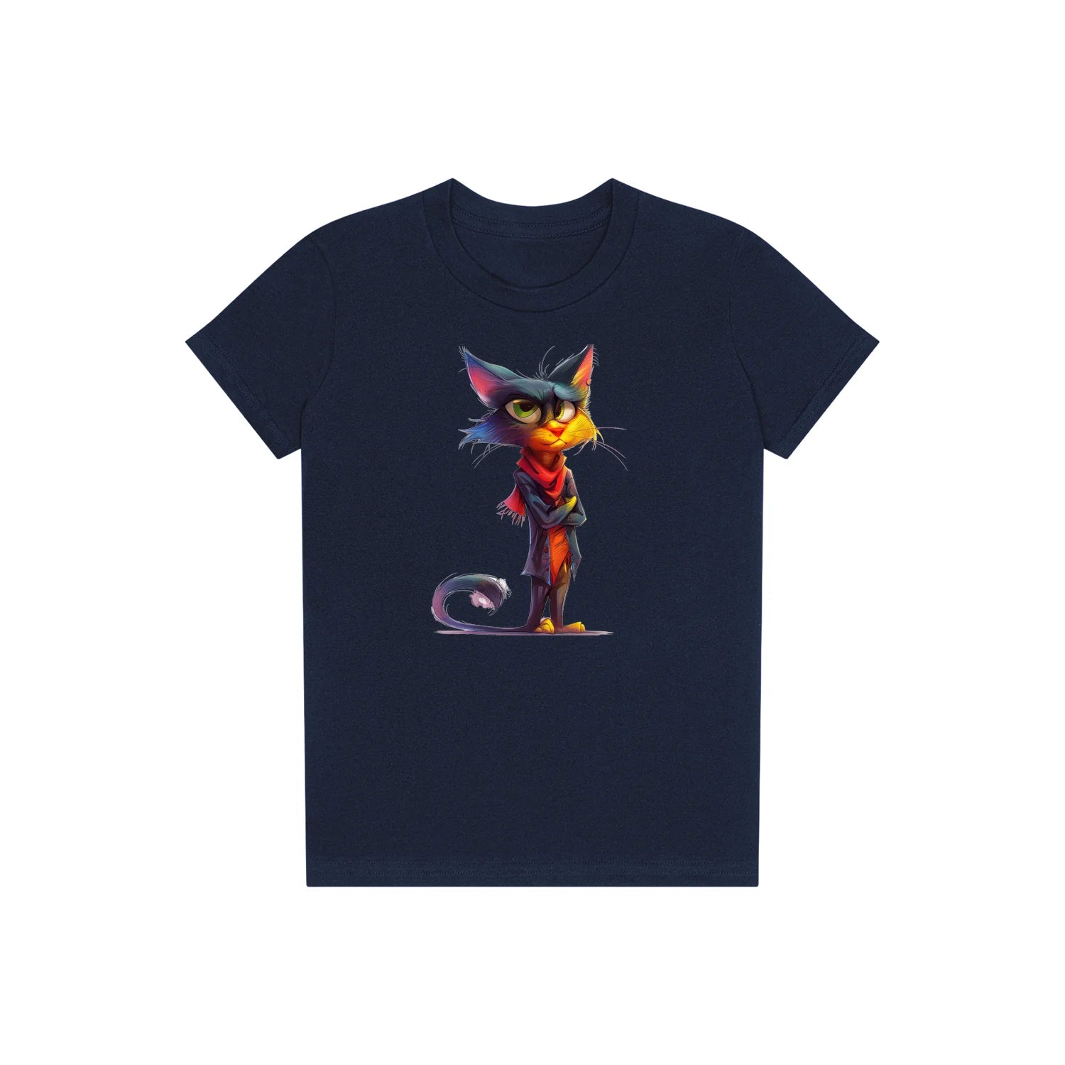 T-shirt Cat graphic 0036 - Navy