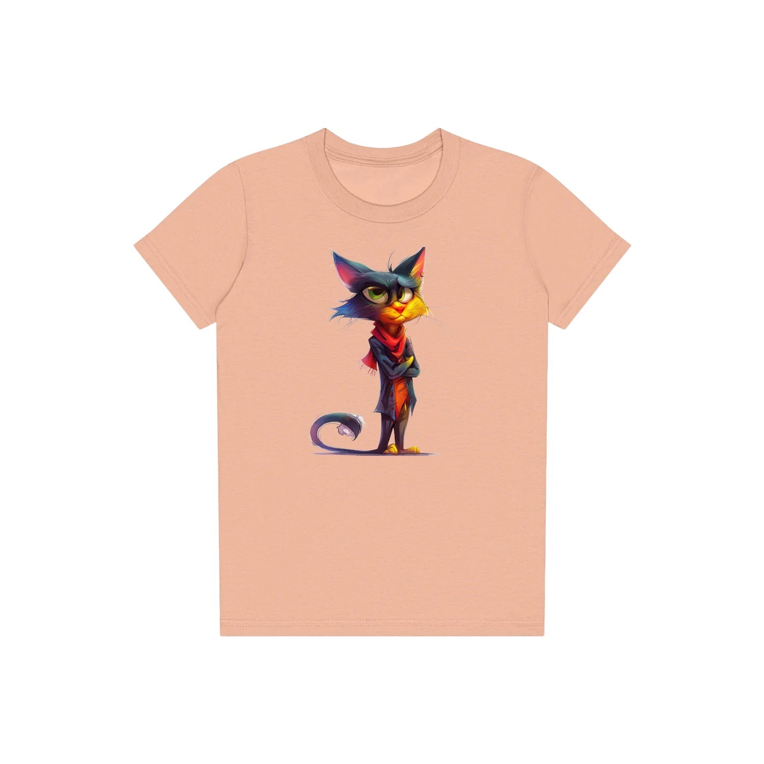 T-shirt Cat graphic 0036 - Peach