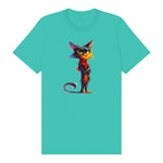 T-shirt Cat graphic 0036 - Teal