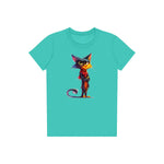 T-shirt Cat graphic 0036 - Teal