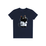 T-shirt Cat graphic 0037 - Navy