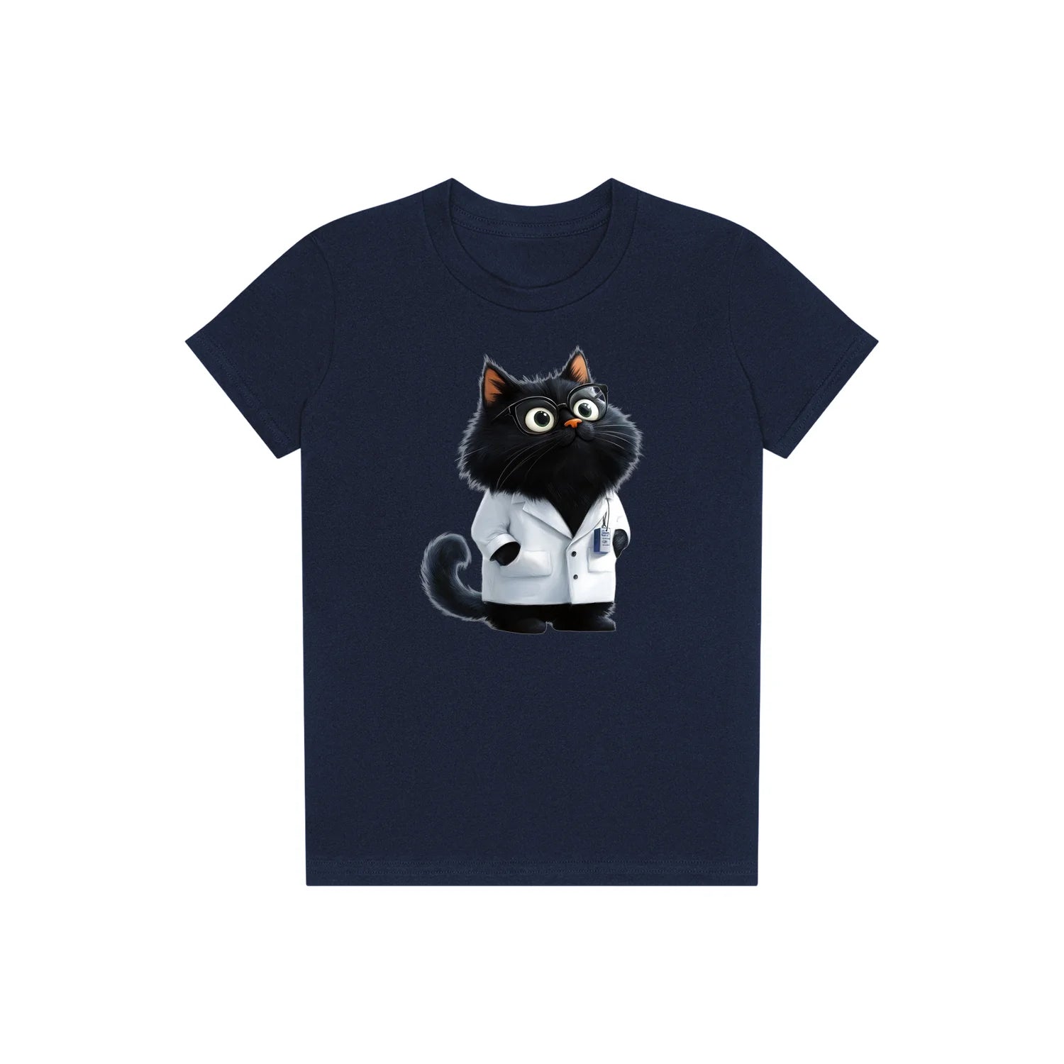 T-shirt Cat graphic 0037 - Navy