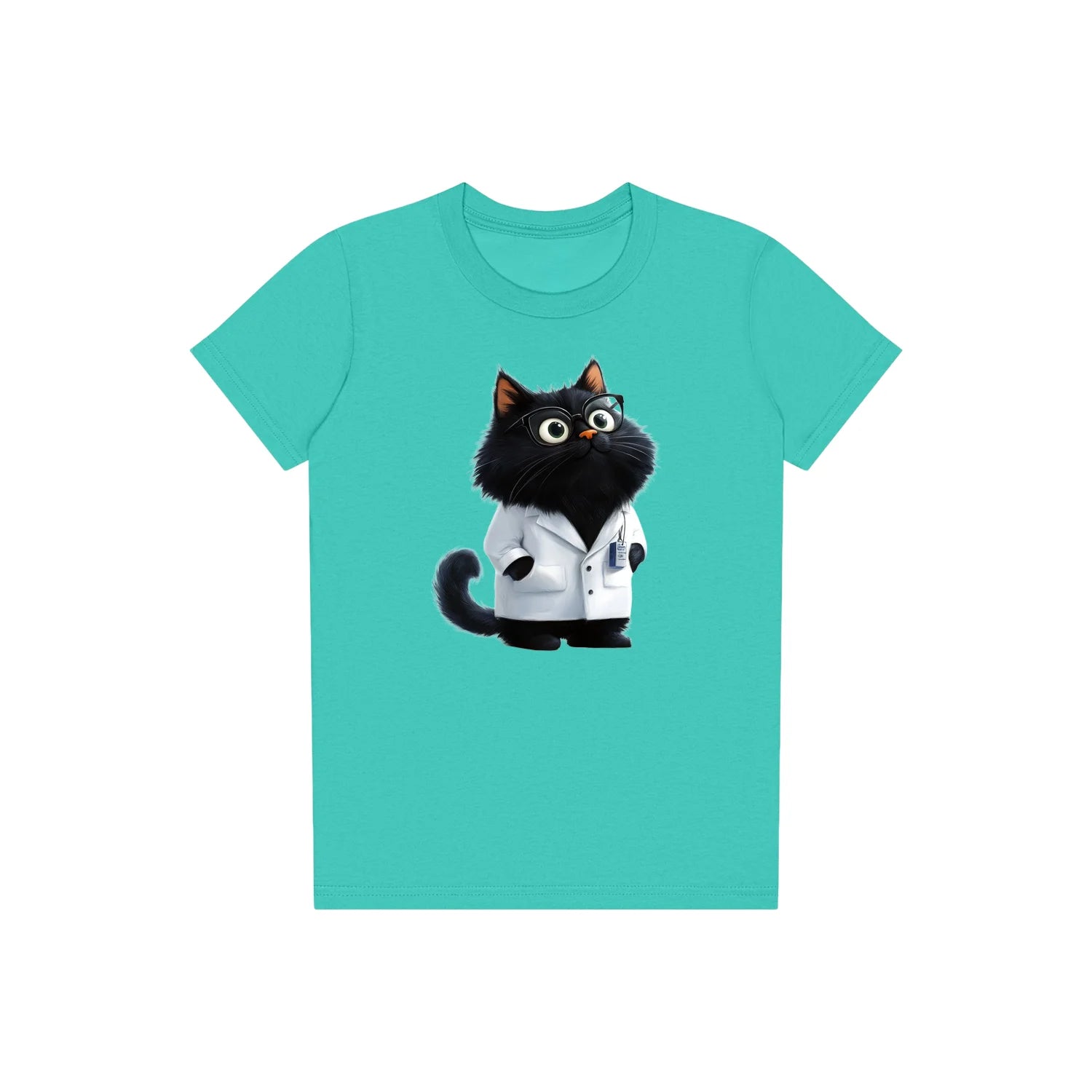 T-shirt Cat graphic 0037 - Teal