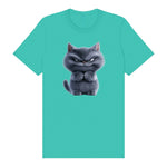 T-shirt Cat graphic 0038 - Teal