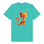 T-shirt Cat graphic 0041 - Teal