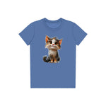 T-shirt Cat graphic 0042 - Columbia Blue