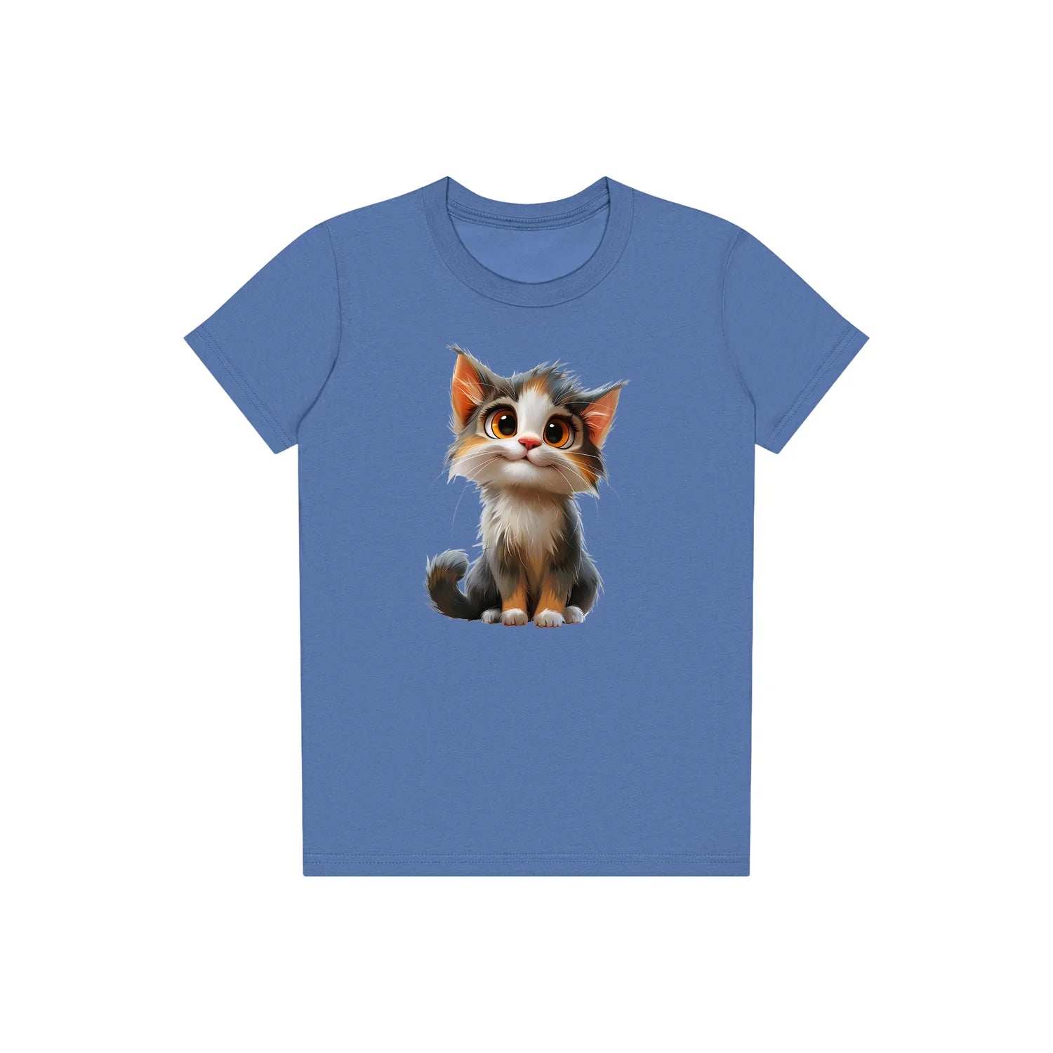 T-shirt Cat graphic 0042 - Columbia Blue