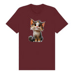 T-shirt Cat graphic 0042 - Maroon