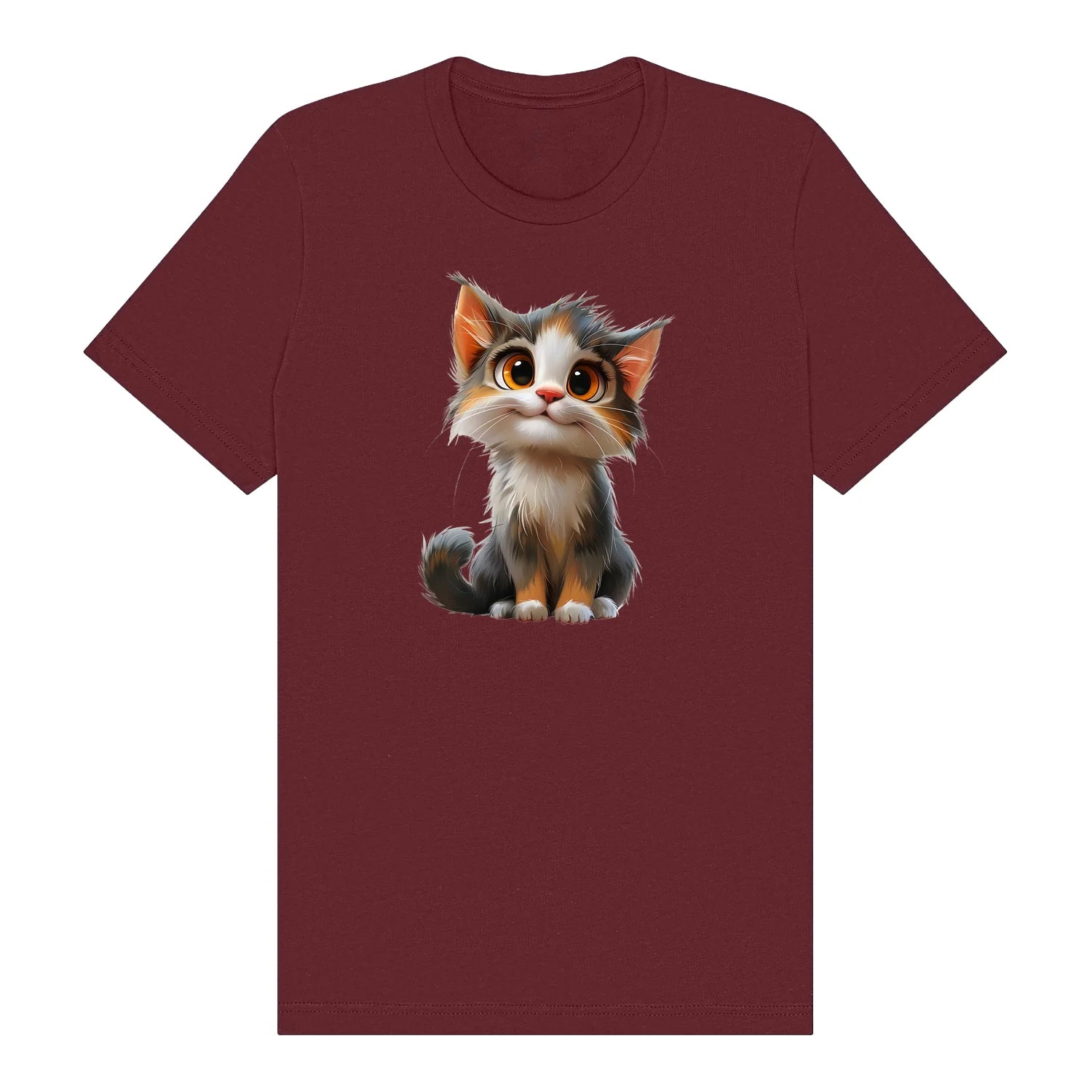 T-shirt Cat graphic 0042 - Maroon