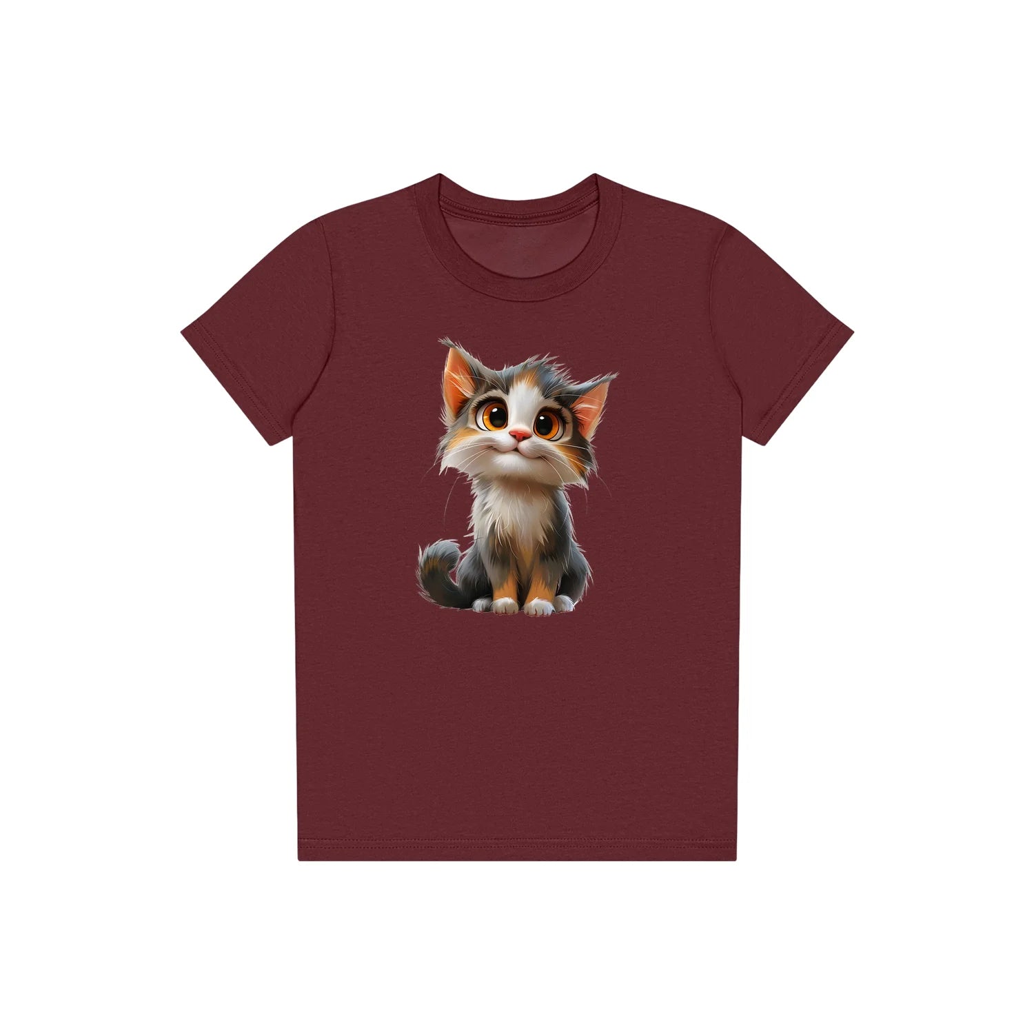 T-shirt Cat graphic 0042 - Maroon