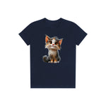 T-shirt Cat graphic 0042 - Navy