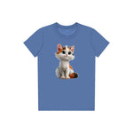 T-shirt Cat graphic 0043 - Columbia Blue