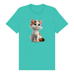 T-shirt Cat graphic 0043 - Teal