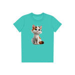 T-shirt Cat graphic 0043 - Teal