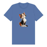 T-shirt Cat graphic 0044 - Columbia Blue