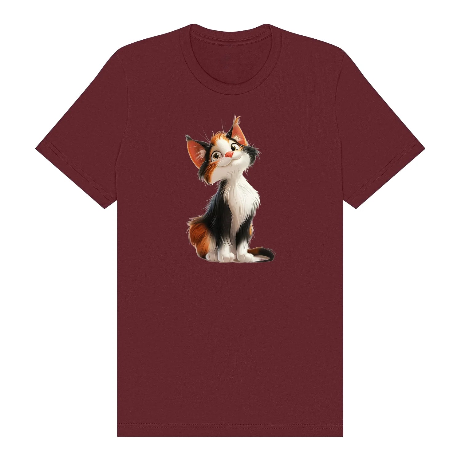 T-shirt Cat graphic 0044 - Maroon
