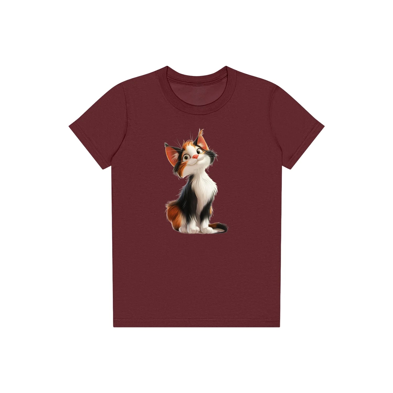 T-shirt Cat graphic 0044 - Maroon