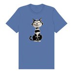 T-shirt Cat graphic 0045 - Columbia Blue