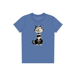 T-shirt Cat graphic 0045 - Columbia Blue