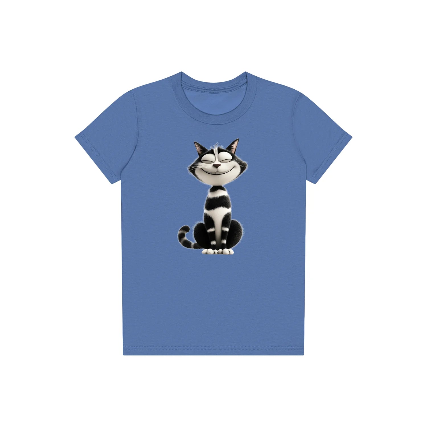 T-shirt Cat graphic 0045 - Columbia Blue