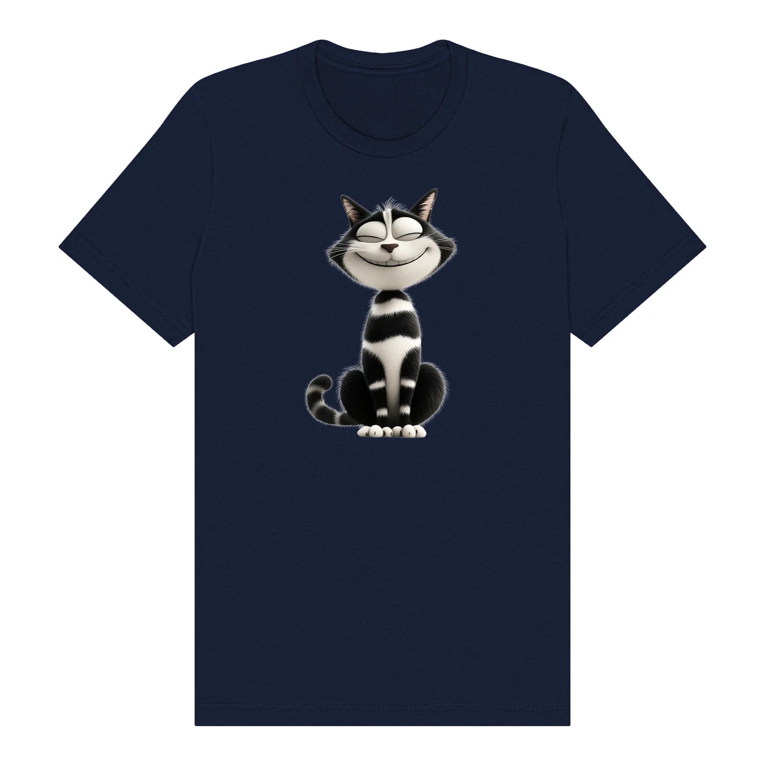 T-shirt Cat graphic 0045 - Navy