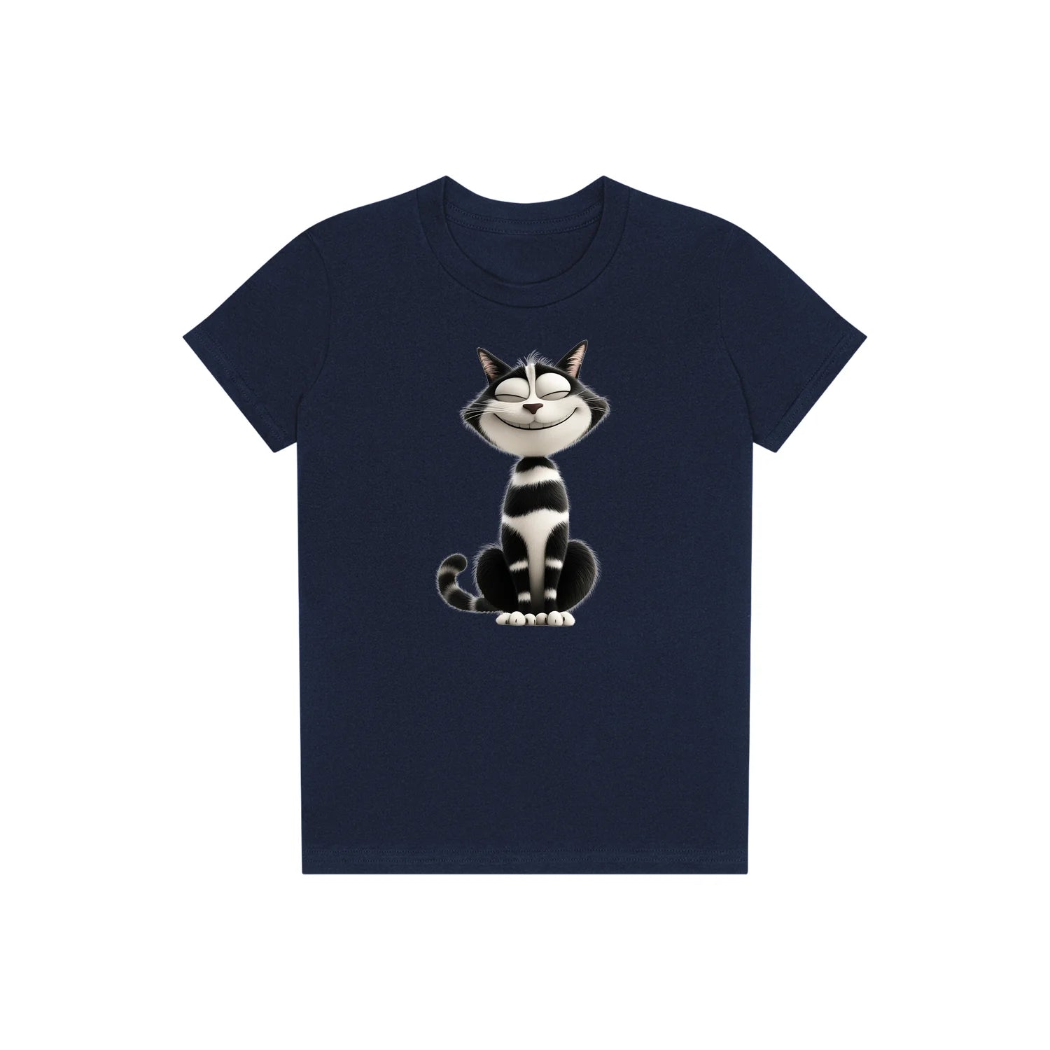 T-shirt Cat graphic 0045 - Navy