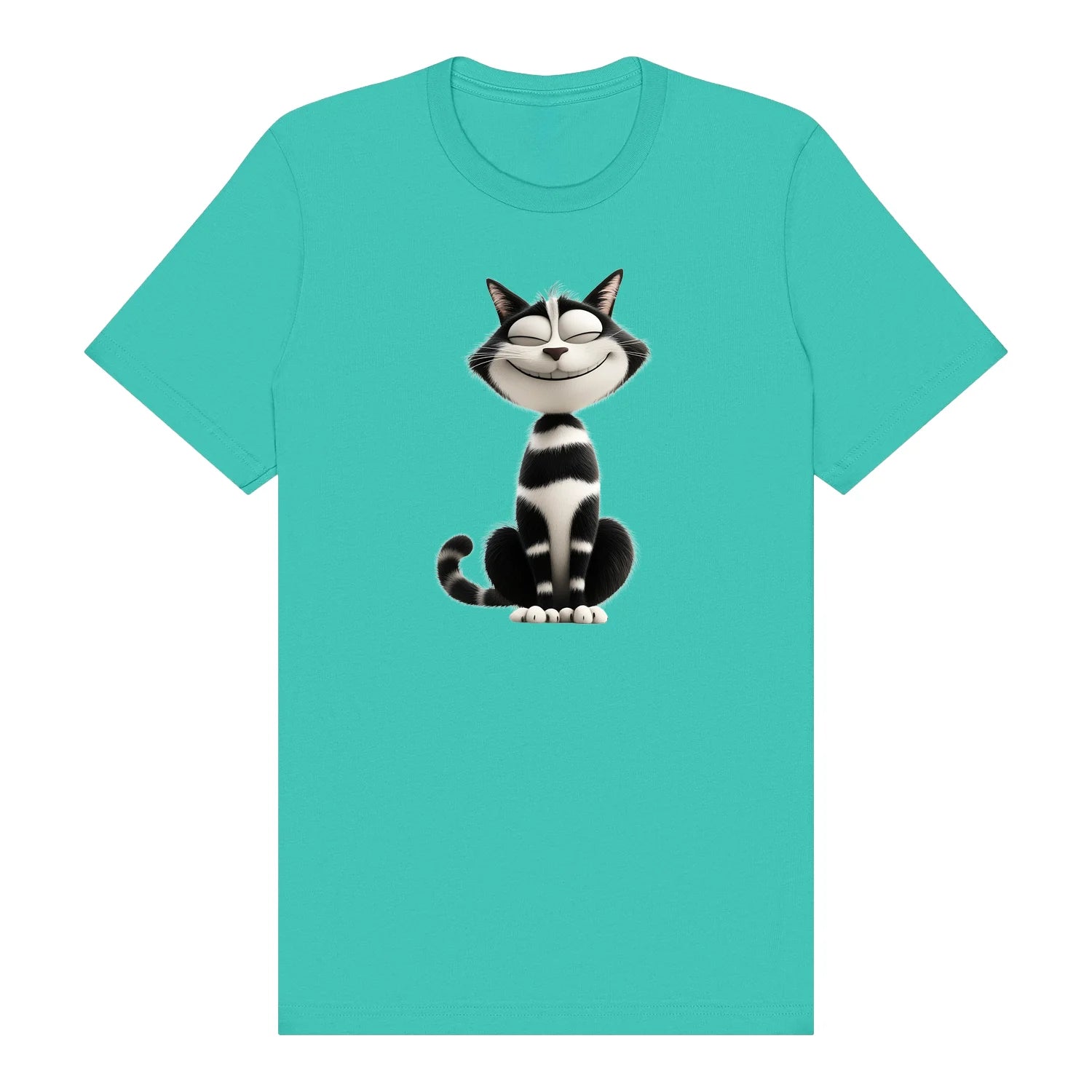 T-shirt Cat graphic 0045 - Teal