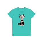 T-shirt Cat graphic 0045 - Teal