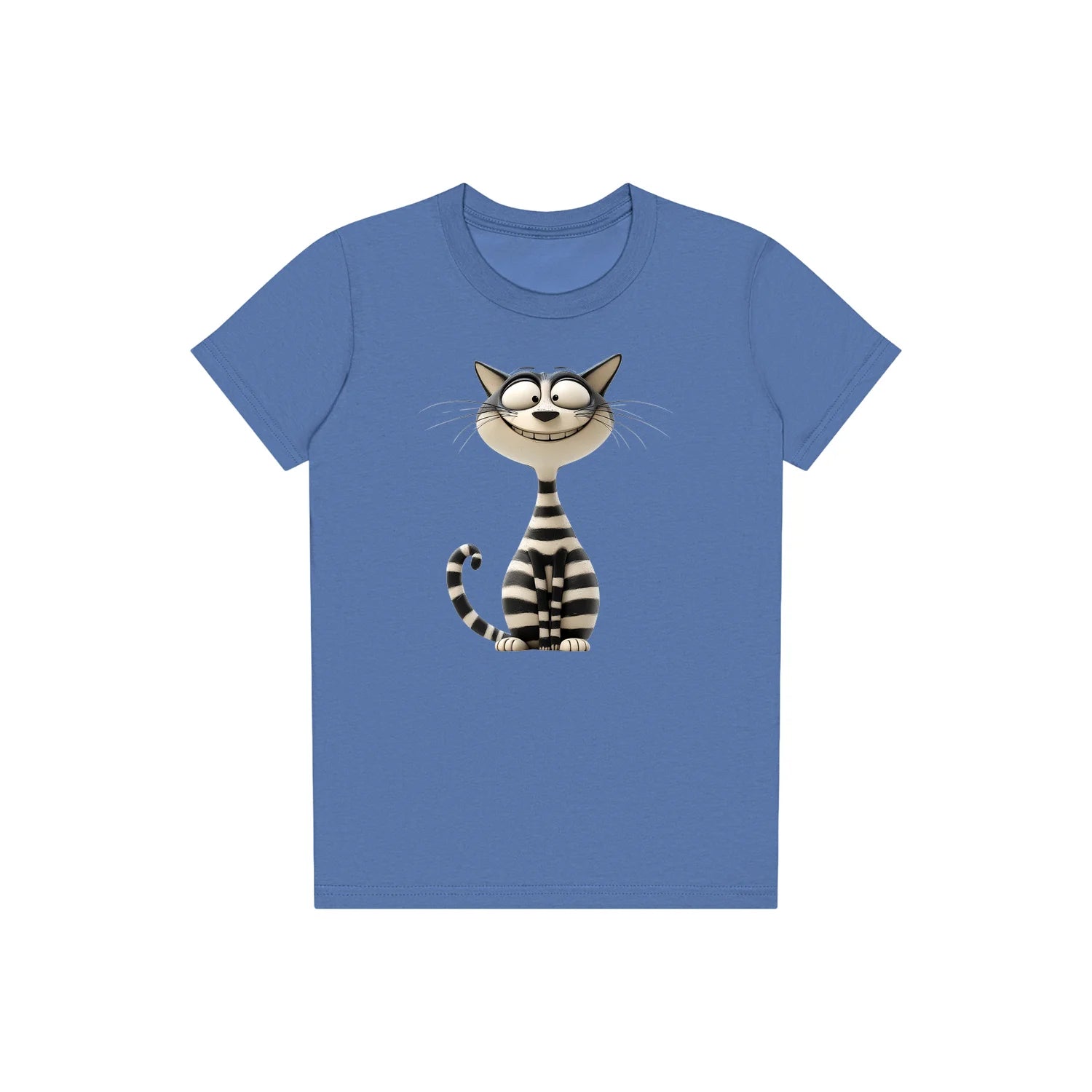 T-shirt Cat graphic 0046 - Columbia Blue