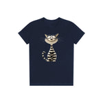 T-shirt Cat graphic 0046 - Navy