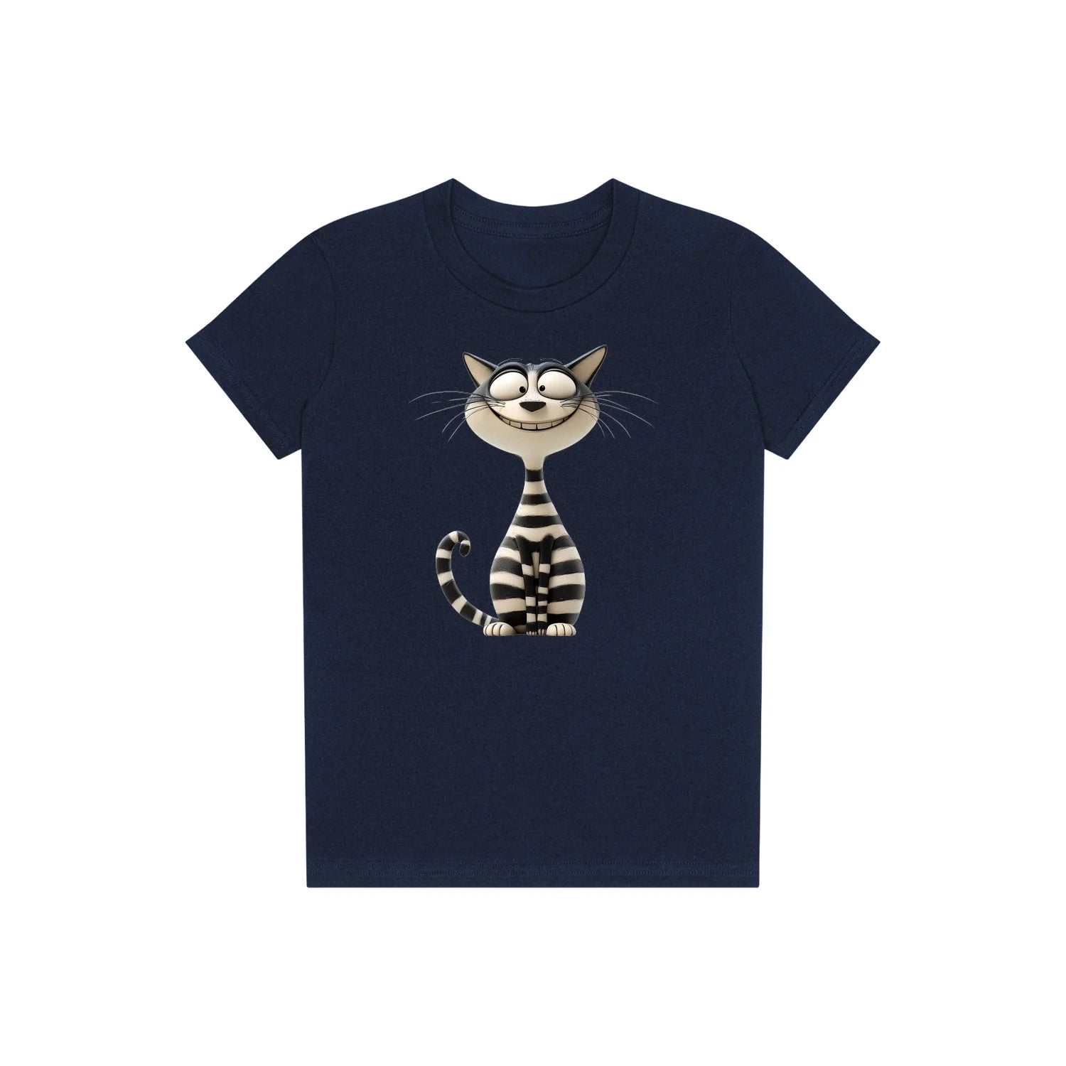 T-shirt Cat graphic 0046 - Navy