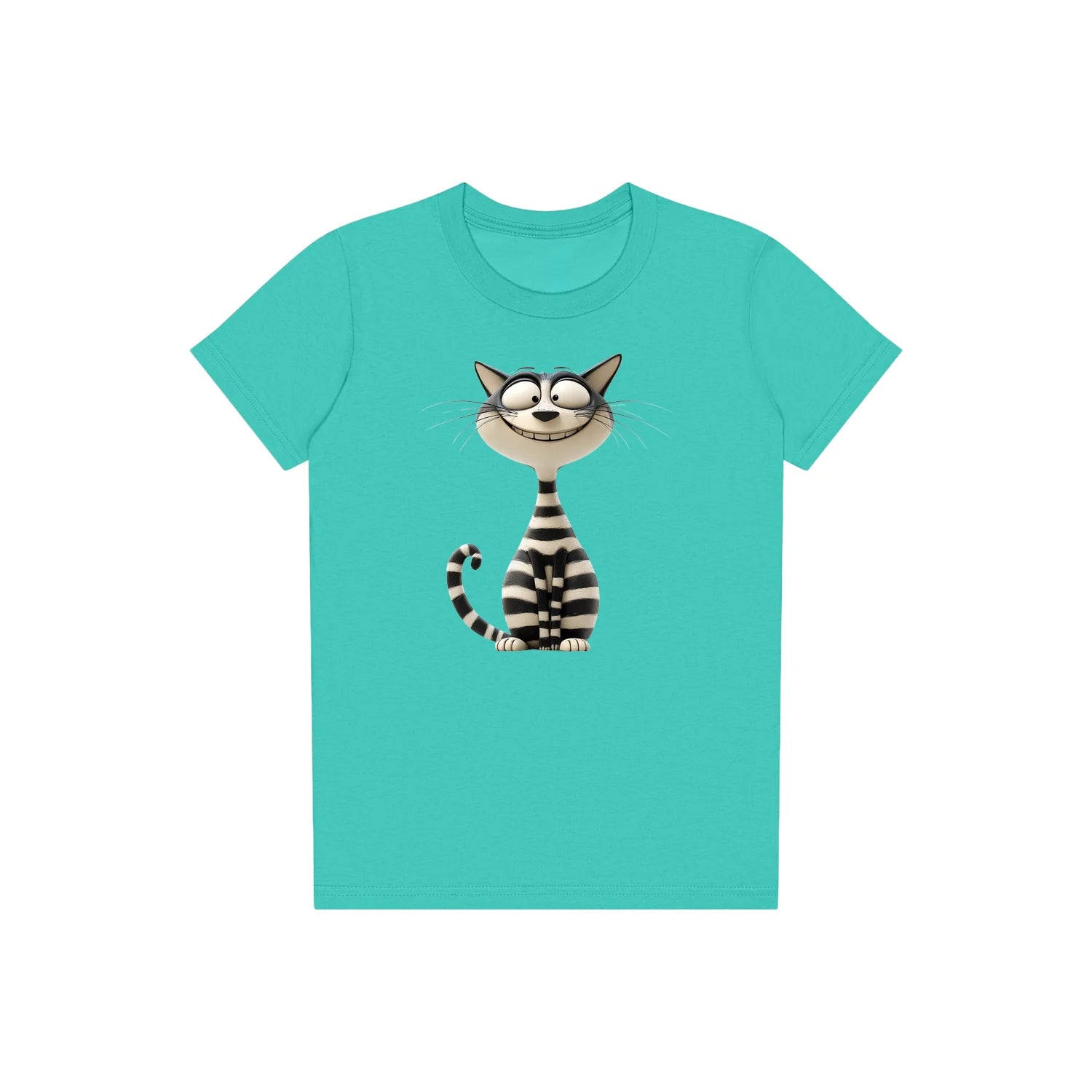 T-shirt Cat graphic 0046 - Teal