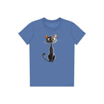 T-shirt Cat graphic 0050 - Columbia Blue